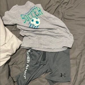 Under Armour Gray Soccer T-Shirt and Shorts Set